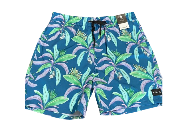 Short Hurley Verde/flores Cannonball 17" Volley