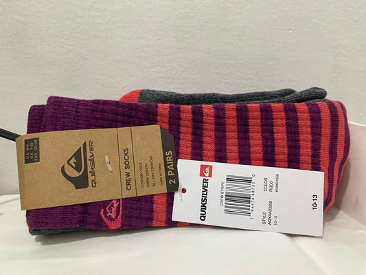 Calcetin Quiksilver Gris 2 pares,Morado,Naranja