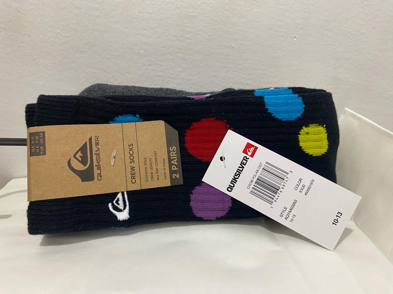 Calcetin Quiksilver 2 Pares Gris,Negro,